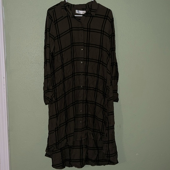 LAST CHANCE 7/31 green flannel dress - Picture 1 of 6